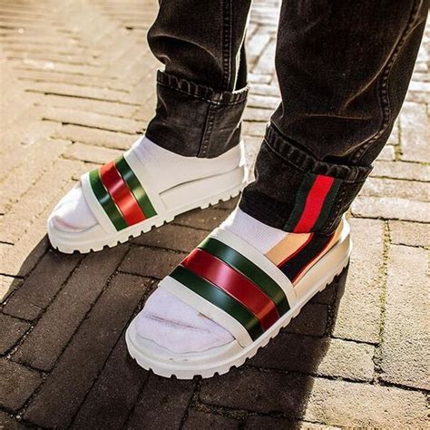 google slides gucci|Gucci slides for men.